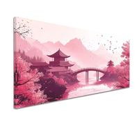 Painting by Numbers for Adults Japan 16x32 inch Small Paint by Numbers for Children, with Frame Beginners Adult Paint by Number Canvas Kits with Brushes Acrylic for Home Decor, Landscape k-1480