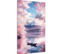 Painting by Numbers for Adults Japan 24x48 inch Large Paint by Numbers for Children, with Frame Beginners Adult Paint by Number Canvas Kits with Brushes Acrylic Pigment for Home Decor, Sea View k-1205