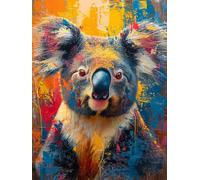 Painting by Numbers for Adults Koala Paint by Numbers Kits Animal, Retro DIY Hobbies for Adults Crafts for Beginners Canvas Oil Paintings Kits for Home Wall Decor, Gifts with Frame 80x100cm 1-2L40
