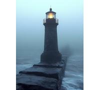 Painting by Numbers for Adults Lighthouse Paint by Number Sea Painting Kits for Adults Retro DIY Canvas Oil Craft Kits Art, Hobbies for Women for Home Wall Art, Gifts 30x40cm Without Frame 6-OL68