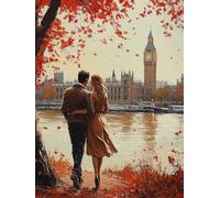 Painting by Numbers for Adults Love Paint by Numbers Canvas Kits Autumn Craft Paintings DIY Kits for Adults Oil Art with Brush and Acrylic Paints for Home Wall Decor, Gifts 60x90cm Frameless P-BJ56