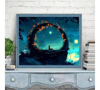 Painting by Numbers for Adults Moon Cat Paint by Numbers Children Kits, Crafts for Adults, DIY Painting Art with Brushes Acrylic Pigment, Home Decorations, Gifts Women 28x36in (Without Frame) w6t-538