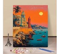 Painting by Numbers for Adults Moon Paint by Numbers Kits Sea, DIY Hobbies for Adults Crafts, Canvas Oil Paintings Art Kits with Accessories for Home Wall Decor, Gifts Without Frame 80x120cm A-U592W