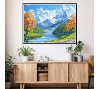 Painting by Numbers for Adults Mountain Paint by Numbers Kits, Adult Paint by Number Tree DIY Kids Beginner Number Painting with Brushes and Acrylic Pigment Canvas Kits for Decor Gift 20x28 in 2y-693