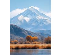 Painting by Numbers for Adults Mountain Paint by Numbers Kits Lake, Retro DIY Hobbies for Adults Crafts for Beginners Canvas Oil Paintings Kits for Home Wall Decor, Gifts with Frame 30x40cm O-5S47