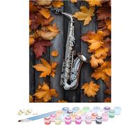 Painting by Numbers for Adults Musical Instruments Paint by Numbers Kits Fallsen Leaves Craft Kit for Adults DIY Kits Canvas Painting Art Hobbies for Women Home Wall Art Without Frame 70x100cm 1-X955