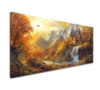 Painting by Numbers for Adults Nature 16x28 inch Small Paint by Numbers for Children, with Frame Beginners Adult Paint by Number Canvas Kits with Brushes Acrylic Pigment for Home Decor, Autumn k-1095
