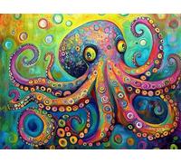 Painting by Numbers for Adults Octopus Pattern, Animal Paint by Numbers Canvas Kits Without Frame, DIY Color Acrylic Paintings with Brushes and Acrylic Paint, Home Decor Gifts for Men 12x16INCH,Cod1-6