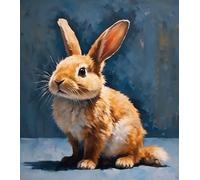Painting by Numbers for Adults On Canvas Bunny,Rabbit DIY Acrylic Oil Painting Kit Pre Printed Digital Painting Christmas Decor Gift,40x50cm,No Frame