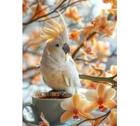 Painting by Numbers for Adults Parrot Paint by Numbers Kits Flower, DIY Canvas Oil Paintings Kits Hobbies for Adults Crafts with Accessories for Home Wall Decor, Gifts 16x24in Without Frame 1-IS37