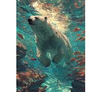 Painting by Numbers for Adults Polar Bears Paint by Numbers Kits Animal, DIY Canvas Oil Paintings Kits Hobbies for Adults Crafts with Accessories Home Wall Decor, Gifts 28x40in Without Frame 8-3B68