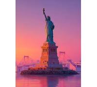 Painting by Numbers for Adults Statue of Liberty Paint by Numbers Kits New York, Retro DIY Canvas Oil Paintings Kits Hobbies for Adults Crafts for Home Wall Decor, Gifts 12x16in Without Frame Y-9630