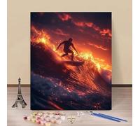 Painting by Numbers for Adults Surf Paint by Numbers Kits Sea, DIY Hobbies for Adults Crafts, Canvas Oil Paintings Art Kits with Accessories for Home Wall Decor, Gifts Without Frame 40x60cm U-148HE