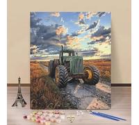 Painting by Numbers for Adults Tractor Paint by Numbers Kits Car, DIY Hobbies for Adults Crafts, Canvas Oil Paintings Art Kits With Accessories for Home Wall Decor, Gifts Without Frame 50x80cm 8-0854U