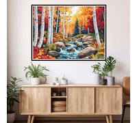Painting by Numbers for Adults Tree Paint by Numbers Kits, Adult Paint by Number Autumn DIY Kids Beginner Number Painting with Brushes and Acrylic Pigment Canvas Kits for Decor Gift 20x28 in 2y-645