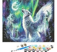 Painting by Numbers for Adults Wolf Pattern, Wing Paint by Numbers Canvas Kits Without Frame, DIY Color Acrylic Paintings with Brushes and Acrylic Paint, Home Decor, Gifts for Men, 32x48INCH, Model237