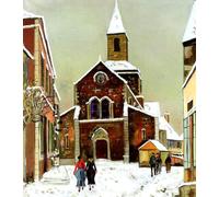 Painting by Numbers Kits for Beginner Church in The Snow DIY Digital Paint by Numbers on Canvas