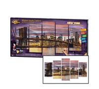 Schipper 609450806 Painting by Numbers - New York at Dawn - Painting Pictures for Adults, Includes Brush and Acrylic Paints, Master Class Polyptych - Professional Edition, 132 x 72 cm