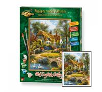 Schipper Old English Cottage 609240831 Paint by Numbers 24 x 30 cm Painting Pictures for Adults Including Brush and Acrylic Paints