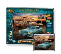 Schipper 609130877 Paint by Numbers - American Diner - Painting Pictures for Adults, Includes Brush and Acrylic Paints, 40 x 50 cm