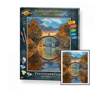 Schipper Painting by Numbers Devil's Bridge at Rakotzsee – Includes Brush & Acrylic Paints, 40x50cm