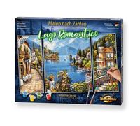 Schipper 609260818 Painting by Numbers - Lago Romantico - Painting Pictures for Adults Including Brush and Acrylic Paints Triptych 50 x 80 cm