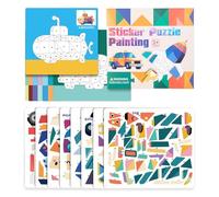 Painting by Stickers - Puzzles Vehicles 3D Stickers Youth Painting - Learning Animal Brain Game Child Maternal Trip
