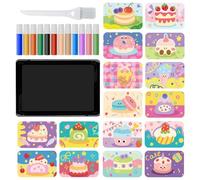 Painting: Children's Colour Art, Creative Kits | 12 Vibrant Shades with Tray Brush DIY Projects Peel Sprinking Picture Cards Craft Activity Learn