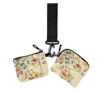 Painting Chinese Landscape Flower Women's Coin Wallet Card Holder Large Capacity Identity Card Protector with Zipper Coin Pocket for Ladies 2 Packs, painting Chinese landscape flower, 1 size, Print,