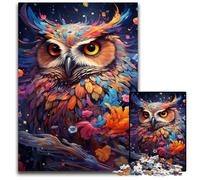 Painting Color Animal Owl JigsawPuzzle 1000 Pieces for Adults Wooden Puzzles Challenging Brain Teaser for Teenagers Family Game Night Fun 1000 PCS(75x50cm)