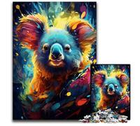 Painting Color Koala 1000 Piece Jigsaw Puzzles for Adults Wooden Jigsaw Puzzles for Adults for Teenager & Families Perfect DIY Decor & Brain Teasing Challenge 1000 PCS(75x50cm)