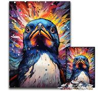 Painting Color Penguin Puzzles for 1000 Piece Wooden Jigsaw Puzzles Colorful Home Decor & Interactive Family Game 1000 PCS(75x50cm)