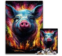 Painting Color Pig 1000 Pieces Puzzles for Adults Paper Jigsaw Puzzles for Adults Challenging Brain Teaser Relaxing Toy for Teenagers 1000 PCS(38x26cm)