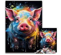Painting Color Pig Jigsaw Puzzles for Adults 1000 Piece PaperJigsaw Puzzles Perfect for Christmas Halloween Easter New Year 1000 PCS(38x26cm)