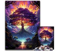 Painting Color Starry Sky Tree Jigsaws 1000 Pieces for Adults Wooden Jigsaw Puzzles Brain Challenge Game for Teenagers & Family Interaction 1000 PCS(75x50cm)