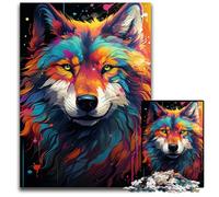 Painting Color Wolf 1000 Piece Jigsaw Puzzles for Adults Challenging Puzzles Perfect for Teenagers Family Bonding Brain Teaser & DIY Home Decor Gift 1000 PCS(75x50cm)