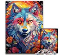 Painting Color Wolf Puzzle 1000 Pieces Jigsaw Jigsaw Puzzles for Adults Home Activity for Holidays Birthdays And Family Game Nights 1000 PCS(75x50cm)
