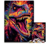Painting Colorful Art Dinosaur Jigsaw Puzzles 1000 Pieces for Adults Challenging Puzzles Educational Toy for Teenagers Home Office Decor 1000 PCS(75x50cm)