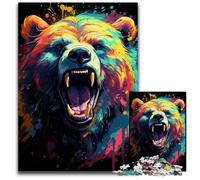 Painting Colorful Bear Art 1000 Piece Jigsaw Puzzle Puzzles for Adults Ideal for Lover Perfect Christmas New Year Valentine's Gift 1000 PCS(38x26cm)