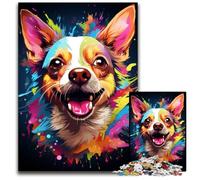 Painting Colorful Chihuahua Dog Art 1000 Piece Jigsaw Puzzle Difficult Puzzles for Adults Perfect DIY Art Decor Or Birthday Gift 1000 PCS(75x50cm)