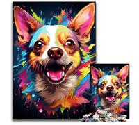Painting Colorful Chihuahua Dog Art Jigsaw Puzzles 1000 Pieces for Adults Challenging Puzzles Educational Toy for Teenagers Home Office Decor 1000 PCS(38x26cm)