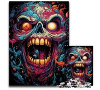 Painting Colorful Evil Skull 1000 Pieces Puzzles for Adults Paper Jigsaw Puzzles for Adults Challenging Brain Teaser Relaxing Toy for Teenagers 1000 PCS(38x26cm)