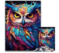 Painting Colorful Owl Art 1000 Piece Jigsaw Puzzle Puzzles for Adults Ideal for Lover Perfect Christmas New Year Valentine's Gift 1000 PCS(75x50cm)