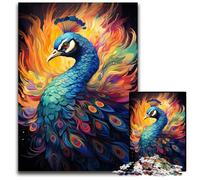 Painting Colorful Peacock Art 1000 Piece Jigsaw Difficult Puzzles for Adults Family Interactive Game Craft Gift with Colorful Artwork 1000 PCS(38x26cm)