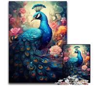 Painting Colorful Peacock Jigsaw Puzzles for Adults 1000 Piece Wooden Jigsaw Puzzles for Adults for Home Decor Ideal Christmas & New Year Gift for Teenagers 1000 PCS(75x50cm)