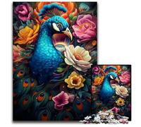Painting Colorful Peacock JigsawPuzzle 1000 Pieces for Adults Difficult Puzzles for Adults Fun at Home Activities Birthday Present Travel Gifts 1000 PCS(38x26cm)