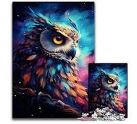 Painting Colorful Planet Owl JigsawPuzzle 1000 Pieces for Adults Wooden Puzzles Challenging Brain Teaser for Teenagers Family Game Night Fun 1000 PCS(75x50cm)