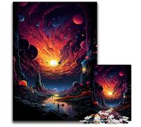 Painting Colorful Planet World 1000 Pieces Puzzles for Adults Wooden Jigsaw Puzzles Perfect for Halloween Christmas Birthday Gift 1000 PCS(75x50cm)