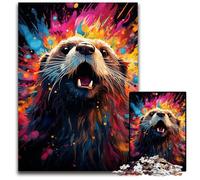 Painting Colorful Sea Otter 1000 Pieces Puzzle Gifts Difficult Puzzles for Adults Challenging Brain Teaser for Teenagers Family Fun Interactive Game 1000 PCS(75x50cm)