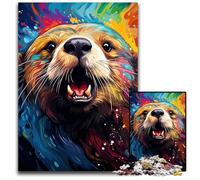 Painting Colorful Sea Otter JigsawPuzzle 1000 Pieces for Adults Puzzles for Adults Family Activity Brain Teaser Home Decor 1000 PCS(38x26cm)